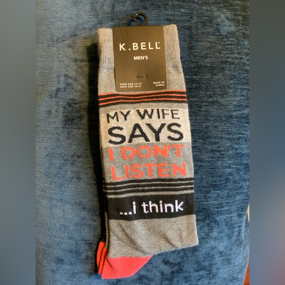 K. Bell “I Don’t Listen” Crew Socks - Picture 1 of 2